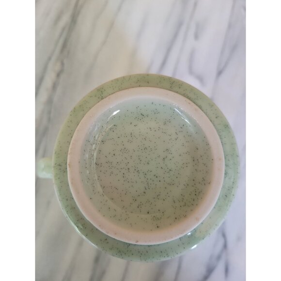 Japanese Ceramic Mug Health Tenets Text Design Mint Green Speckled - Picture 5 of 7